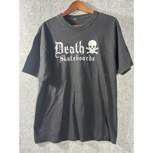 Death Skateboards Other - Vintage Death Skateboards Skull Logo T-Shirt Black Mens Medium Skate Streetwear
